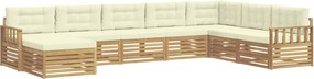 vidaXL Σειρά Καναπέ Εξωτερικού με μαξιλάρι 8 pcs Λευκό και Κρεμ