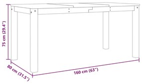 ΤΡΑΠΕΖΑΡΙΑ PANAMA ΛΕΥΚΟ 160 X 80 X 75 ΕΚ. ΑΠΟ ΜΑΣΙΦ ΞΥΛΟ ΠΕΥΚΟΥ 4005707