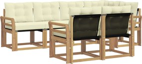 vidaXL Σειρά Καναπέ Εξωτερικού με μαξιλάρι 7 pcs Λευκό και Κρεμ