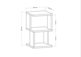 Κομοδίνο Λευκό CARTER 29,6x49,4x29,6