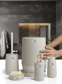 Stewehome Σετ μπάνιου 5 τεμαχίων από πλαστικό σε μπεζ χρώμα