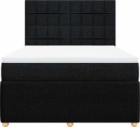 vidaXL Κρεβάτι Boxspring με Στρώμα Μαύρο 160x200 εκ. Υφασμάτινο