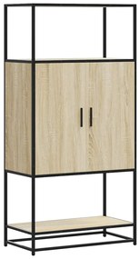 Highboard Δρυς sonoma 68x35x139 cm Επεξεργασμένο ξύλο μέταλλο - Καφέ