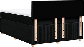 vidaXL Κρεβάτι Boxspring με Στρώμα Μαύρο 140x190 εκ. Υφασμάτινο