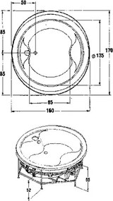 Sanitec Joanna 513 170x153 cm - Στρόγγυλη Μπανιέρα - Χωρίς, Χωρίς, Χωρίς, Χωρίς