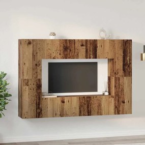 vidaXL Σετ επίπλου τηλεόρασης 8 pcs Παλαιό ξύλο 60 x 30 x 30 cm