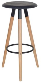 Σκαμπό Μπαρ Loft Black 10-0101 Φ37X77cm Wood, Polypropylene