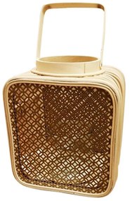 Φανάρι Με Ψάθα 00.06.61467 24x19x28cm Natural Rattan
