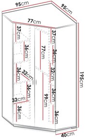 Ντουλάπα Qubic 2D Γωνιακή