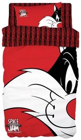 Beauty Home Σετ κουβερλί μονό Art 6192 Space Jam Sylvester 160x240 Κόκκινο