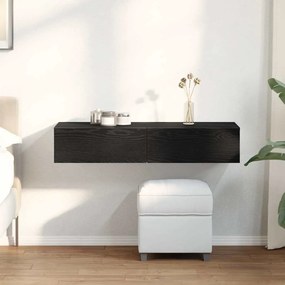 vidaXL Ράφι τοίχου με συρτάρια Μαύρο 100x36x19 cm Κατασκευασμένο ξύλο