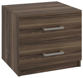 LIFE-W Κομοδίνο με 2 Συρτάρια, Απόχρωση Καρυδί 48x40x41cm Ε756,1