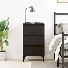 vidaXL Κομοδίνο Μαύρη Οξυά 40 x 35 x 70 εκ. Επεξεργασμένο ξύλο