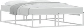 vidaXL Πλαίσιο κρεβατιού χωρίς στρώμα Λευκό 140x200 cm Μεταλλικό
