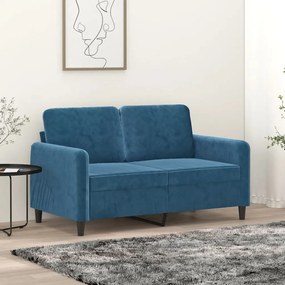 Καναπές Διθέσιος Μπλε 120 εκ. Βελούδινος - Μπλε