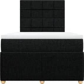 vidaXL Κρεβάτι Boxspring με Στρώμα Μαύρο 120x190 εκ. Υφασμάτινο