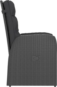 vidaXL Σετ Τραπεζαρίας Εξ. Χώρου 9 τεμ. Μαύρο Συνθ. Ρατάν με Μαξιλάρια