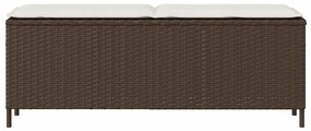 vidaXL Πάγκος κήπου με μαξιλάρι γκρι 110x30x40,5 cm Poly Rattan