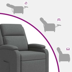 vidaXL Αναπαυτική Καρέκλα Σκούρο Γκρι Ύφασμα