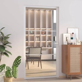 vidaXL Εσωτερική Πόρτα 102,5x201,5 εκ. Λευκή ESG Γυαλί και Αλουμίνιο