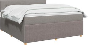 vidaXL Κρεβάτι box spring με στρώμα Taupe 180 x 200 cm Ύφασμα