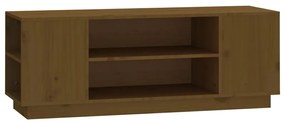 vidaXL Έπιπλο Τηλεόρασης Καφέ Μελί 110x35x40,5εκ από Μασίφ Ξύλο Πεύκου
