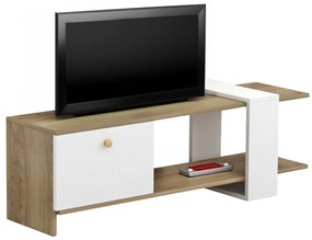 Έπιπλο Τηλεόρασης Henriette Μελαμίνη Σε Sonama-Λευκό 120x25x37Υεκ.