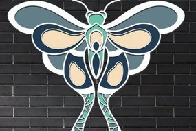 Σετ των 2 Intra απο ξύλο plywood 3mm-4mm πάχος Butterfly , Τέχνη διακόσμησης τοίχου Δίασταση 30x20 cm INTRAFABR-36954658