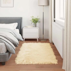vidaXL Χαλί από τεχνητό πρόβειο δέρμα TAFALLA Κρεμ 60 x 110 cm