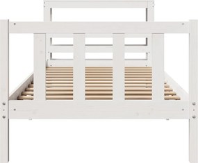 vidaXL Σκελετός Κρεβ. Χωρίς Στρώμα Λευκό 90x190 εκ Μασίφ Πεύκο