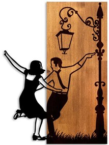 Διακοσμητικό Τοίχου La La Land 899SKL2696 42x3x58cm Walnut-Black Wallity Μέταλλο,Ξύλο