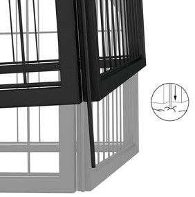 vidaXL Παρκοκρέβατο Σκύλου 40 Πάνελ Μαύρο 100x50εκ Ατσάλι Βαφή Πούδρας