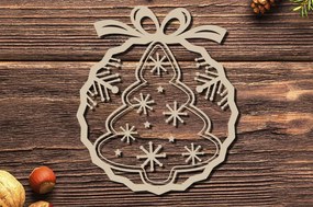 Σετ των 2 Intra απο ξύλο plywood 3mm-4mm πάχος - Στολίδι Χριστουγεννιάτικου Δέντρου με Laser Cut Δίασταση 20x25 cm INTRAFABR-86463353