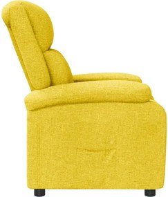 vidaXL Πολυθρόνα Ανακλινόμενη Κίτρινη Υφασμάτινη