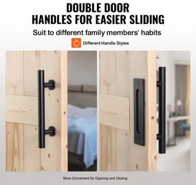 VEVOR Barn Door and Hardware Kit 30&quot; x 84&quot; Wood Sliding Barn Door Kit Smoothly