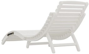 vidaXL Ξαπλώστρα Λευκή 184 x 55 x 64 εκ. από Μασίφ Ξύλο Ακακίας