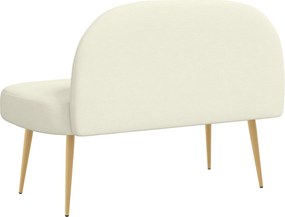 vidaXL Δερμάτινος Πάγκος με Πλάτη Κρεμ 110 x 60 x 76 cm