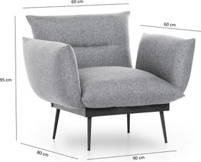 Πολυθρόνα Γκρι JAX SOLO 80x90x95