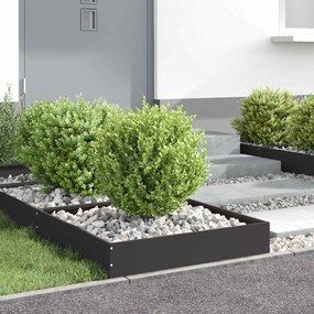 vidaXL Περίγραμμα γκαζόν Μαύρο 60 x 60 x 13 εκ Ατσάλι
