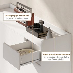 Ντουλάπι παπουτσιών HOMCOM με σχεδιασμό χωρίς λαβές, 4 πόρτες, 4 ρυθμιζόμενα ράφια, αυτόνομη παπουτσοθήκη με 5 ξύλινα πόδια, ξύλο, λευκό