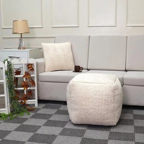 Πούφ Σκαμπό FL822 Fylliana Τετράγωνο Ivory 45x45x45εκ. 45x45x45 εκ.
