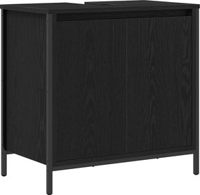vidaXL ντουλάπι νιπτήρα μπάνιου μαύρο 60x34,5x60 εκ.