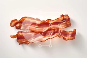 Σετ των 2 Intra Συλλεκτικό Ξύλινο Παζλ Plywood  4mm - Λωρίδες μπέικον σε λευκή επιφάνεια Σε Ξύλινο Κουτί - Διαστάσεις: 10x10 cm – 25 κομμάτια