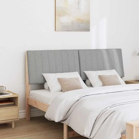 vidaXL Ταπετσαρισμένο κεφαλάρι Ανοιχτό γκρι 160 cm