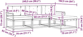 vidaXL Σειρά Καναπέ Εξωτερικού 4 pcs Λευκό και Μπεζ Πολυεστέρας