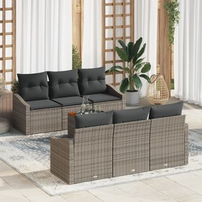 vidaXL Σετ Σαλονιού Κήπου 7 pcs Γκρι 55 x 55 x 37 εκ Ρατάν