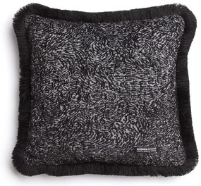 Μαξιλαροθήκη Διακοσμητική Parnassos Trimming Black-Grey Aslanis Home 45X45 Βαμβάκι-Chenille