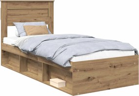 vidaXL Σκελετός Κρεβατιού Δρυς Artisan 100 x 200 cm Επεξεργασμένο Ξύλο