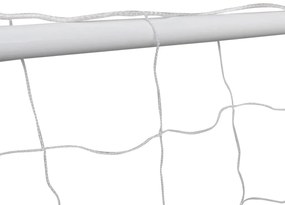Τέρμα Ποδοσφαίρου Λευκό 182 x 61 x 122 εκ. Ατσάλινο + Δίχτυ - Λευκό