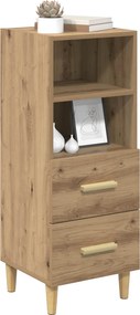 vidaXL Πλαϊνό γραφείο με συρτάρι artisan δρυς 34 x 34.5 x 90 εκ
